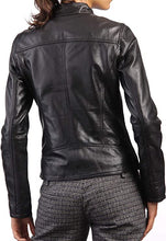 Womens Biker Lambskin Leather Racer Jacket