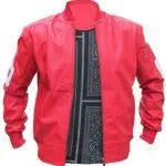 8 Ball Pink Leather Bomber Jacket