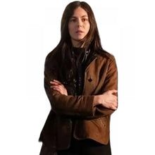 A Complete Unknown Monica Barbaro Brown Jacket