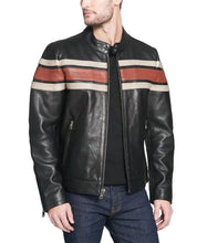 Agostini Distressed Stripped Racer Jacket