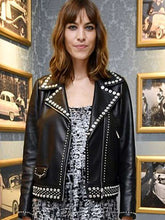 Alexa Chung Miu Miu Show Biker Leather Jacket