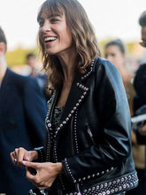Alexa Chung Miu Miu Show Biker Leather Jacket