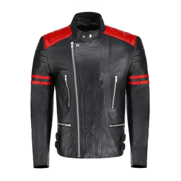 Cafe Racer Moto Biker Leather Jacket