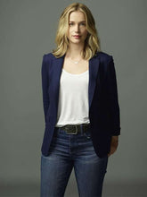 You Elizabeth Lail Blue Blazer Coat