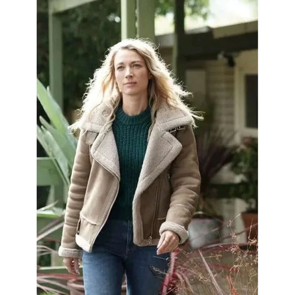 Eve Harris La Brea S02 Shearling Brown Leather Jacket