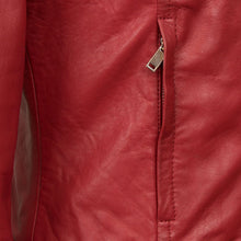 Women Biker Jacket, Leather Jacket Red