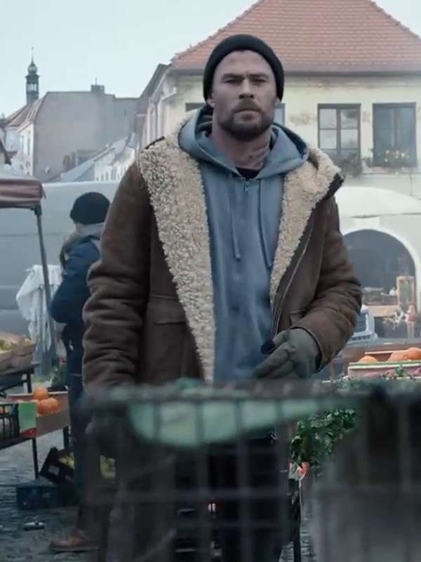 Extraction 2 Chris Hemsworth Brown Suede Leather Jacket