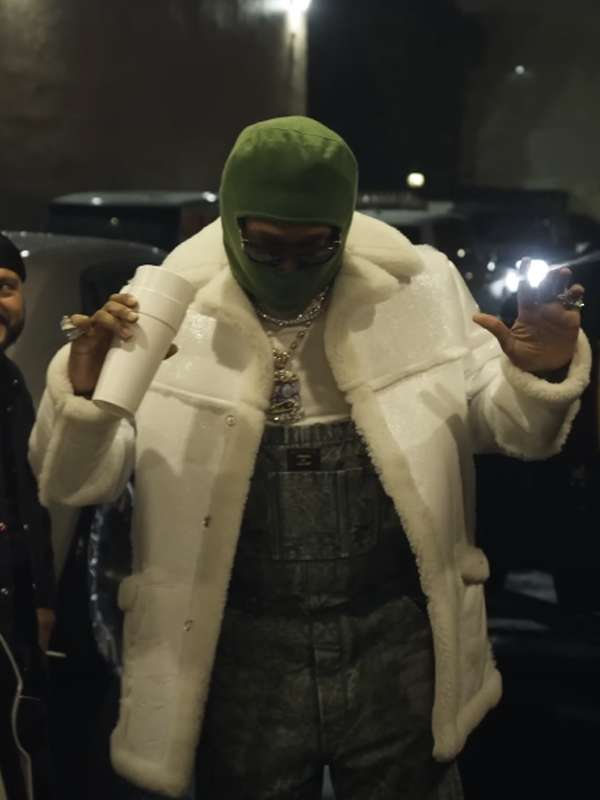 Future Type Shit Song White Shearling Leather Jacket