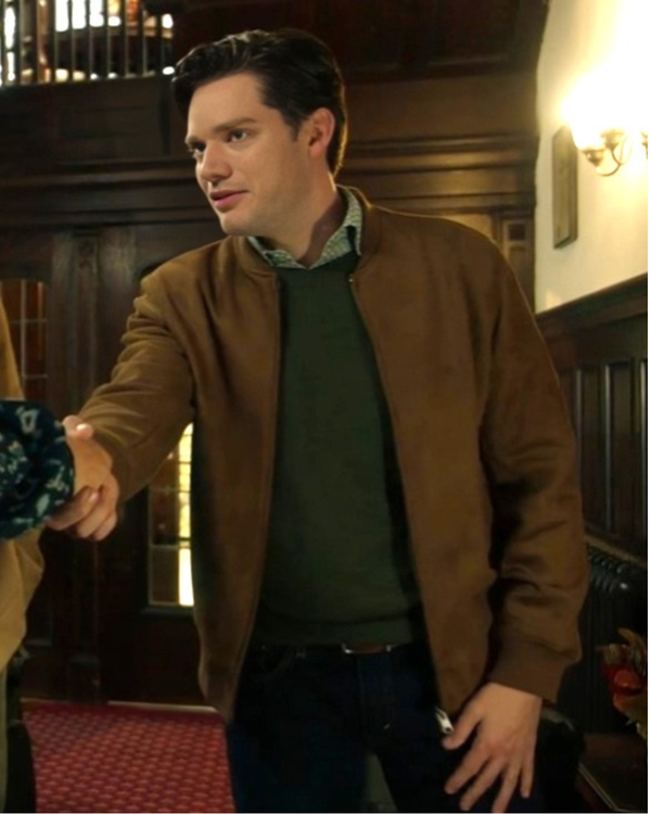 Wedding 2024 Dominic Sherwood Brown Suede Jacket