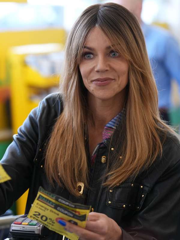 High Potential 2024 Kaitlin Olson Black Leather Jacket