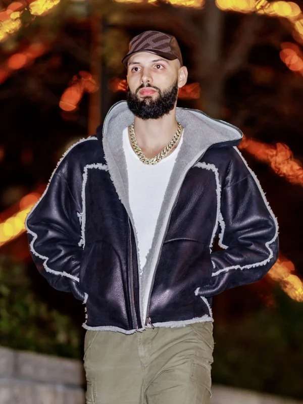 Evan Fournier Hudson Yards Black Leather Jacket