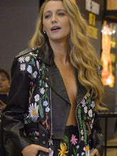 Blake Lively It Ends with Us Floral Leather Jacket
