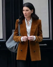 Julianna Margulies The Morning Show S3 Brown Corduroy Coat
