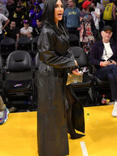 LA Kim Kardashian Black Leather Coat