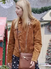 Ali Hardiman Christmas at Castle Hart Brown Leather Jacket