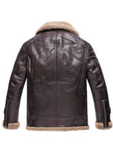 Men Lambskin Shearling Bomber Brown Leather Jacket