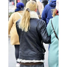 Anya Taylor-Joy Shearling Leather Jacket