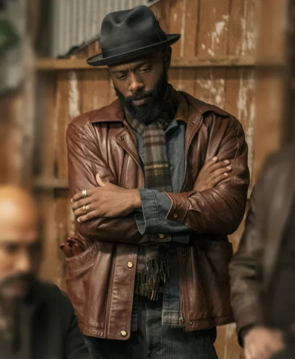 Play Dirty LaKeith Stanfield Brown Leather Jacket