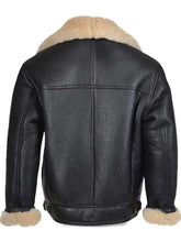 Men B3 Sheepskin Shearling Black Leather Jacket