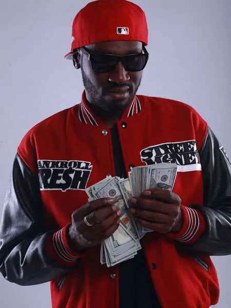 Bankroll Fresh Red & Black Varsity Jacket – Edison Jacket