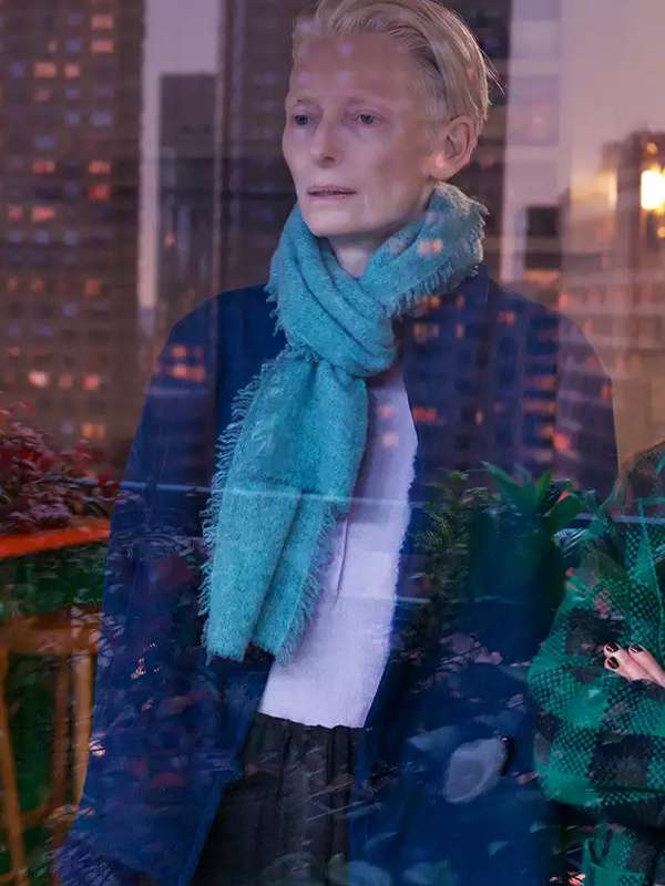 Tilda Swinton The Room Next Door 2024 Blue Jacket