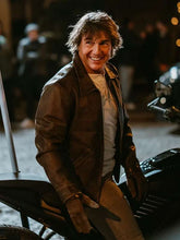 Tom Cruise Paris Olympics 2024 Brown Leather Jacket
