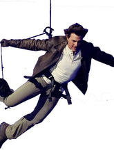 Tom Cruise Paris Olympics 2024 Brown Leather Jacket