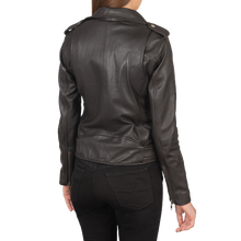 Alish Leather Biker Jacket Women, Brown