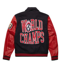 World Champs Homme Femme Letterman Black & Red Varsity Jacket