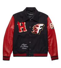 World Champs Homme Femme Letterman Black & Red Varsity Jacket