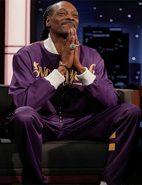 Shop Snoop Dogg Live Jimmy Kimmel Purple Tracksuit – Edison Jacket