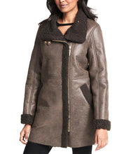 Asymmetrical Zip Faux shearling Coat