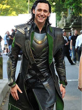 Tom Hiddleston Loki Black Leather Coat