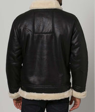 Mens Black Aviator Shearling Jacket