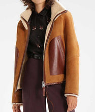 Womens Brown Suede Leather Detailed Jacket