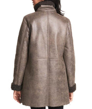 Asymmetrical Zip Faux shearling Coat