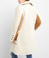 Womens Double Breasted Shearling Coat