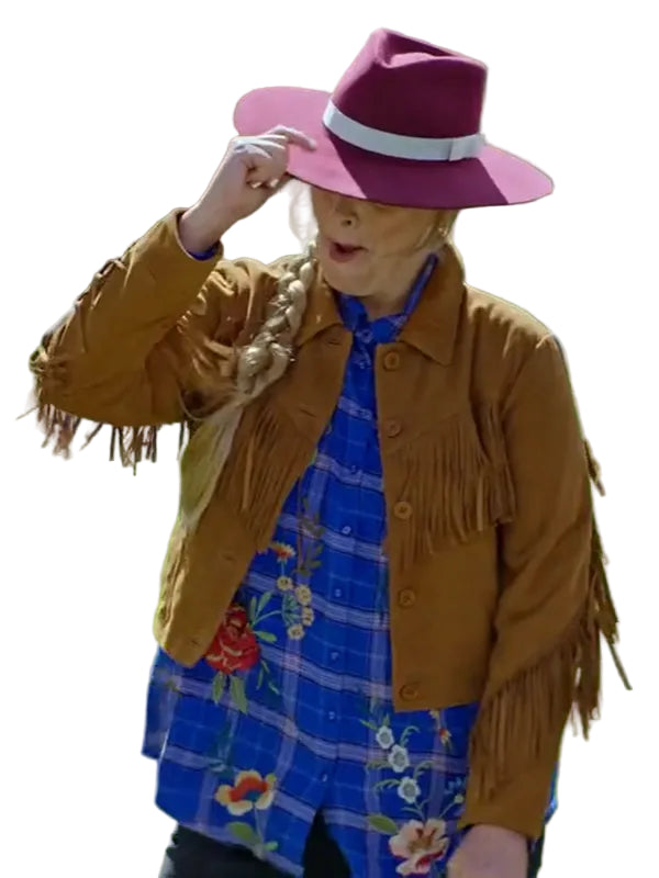 Finding Mr. Christmas Melissa Peterman Fringe Suede Jacket