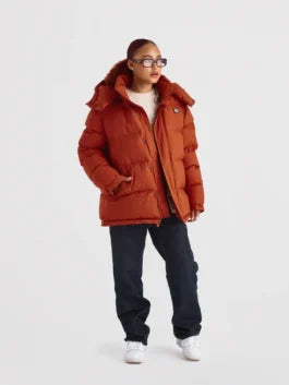 1920 Orange Puffer Jacket