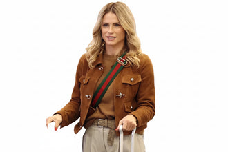 Street Style Michelle Hunziker Brown Jacket