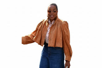 PFW Oprah Winfrey Suede Leather Jacket