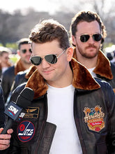 Brown Winnipeg Jets Heritage Classic bomber jacket
