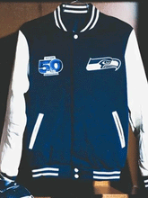 50th Season Seattle Seahawks Blue Varsity Jacket