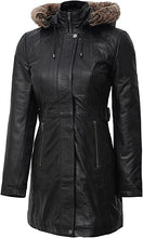 Brown Shearling Leather Jacket with Fur Hood
