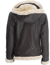 B3 Pilot Aviator Shearling Jacket Women, Hooded