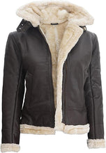 B3 Pilot Aviator Shearling Jacket Women, Hooded