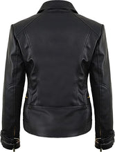 Leather Biker Jacket Women PA218090, Black