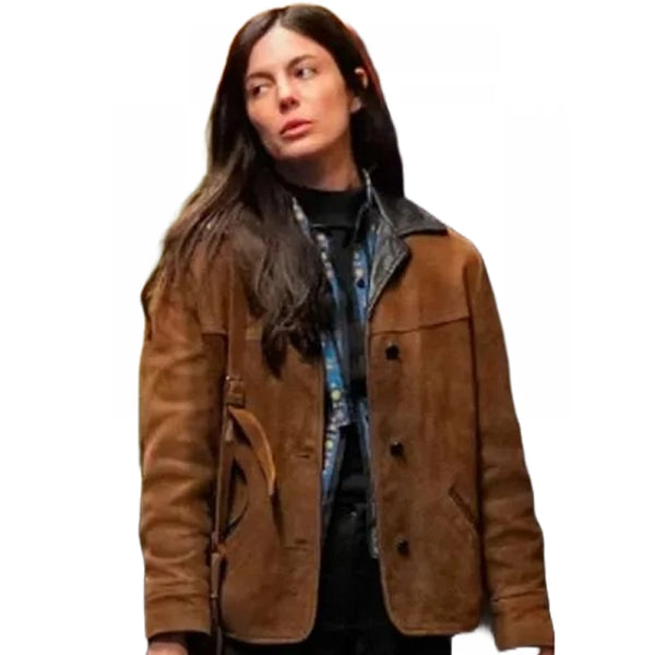 A Complete Unknown Monica Barbaro Brown Jacket