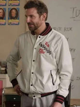 Bradley Cooper 2024 White Bomber Jacket