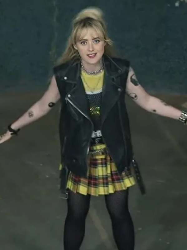 Kathryn Newton Abigail 2024 Black Leather Vest